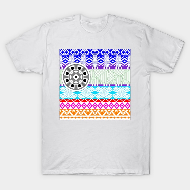 mayan mask pattern in mandala ecopop T-Shirt by jorge_lebeau